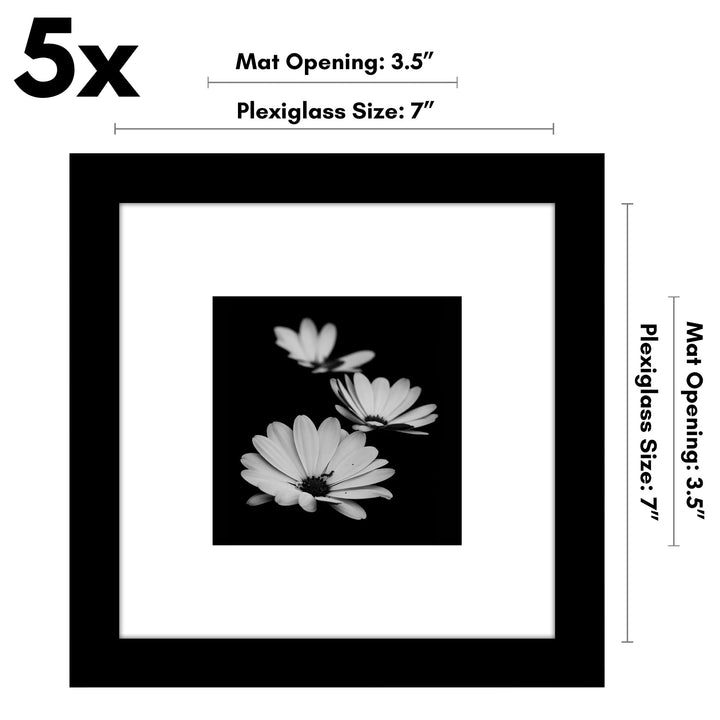 Americanflat 12x16 Picture Frame with Polished Plexiglass - Set of 5 - Use as 8.5x11 Frame with Mat or 12x16 Frame Without Mat - Galleria Collection - Gallery Wall Frame Set for Wall Display - White