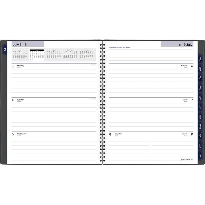 AT-A-GLANCE 2023-2024 Academic Planner, Weekly & Monthly, 8-1/2" x 11", Large, Monthly Tabs, Flexible Cover, DayMinder, Charcoal (AYC54545) 2023-2024 Old Edition