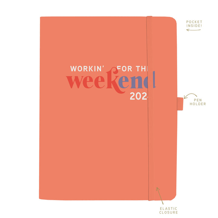 Graphique 2024 Business Planner | 18 Month Organizer, July 2023-Dec. 2024 | Weekly & Monthly Spreads | To-Do List & Note Pages | Pocket & Pen Loop | Vegan Leather | Glossy Weekend | 6 x 8