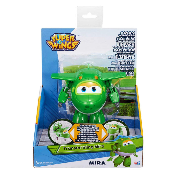 Super Wings - Transforming Mira Toy Airplane Figure | 5" Scale | Fun Toy for 3 4 5 year old Boys and Girls | Preschool Kids Birthday Gift, Green (YW710280)