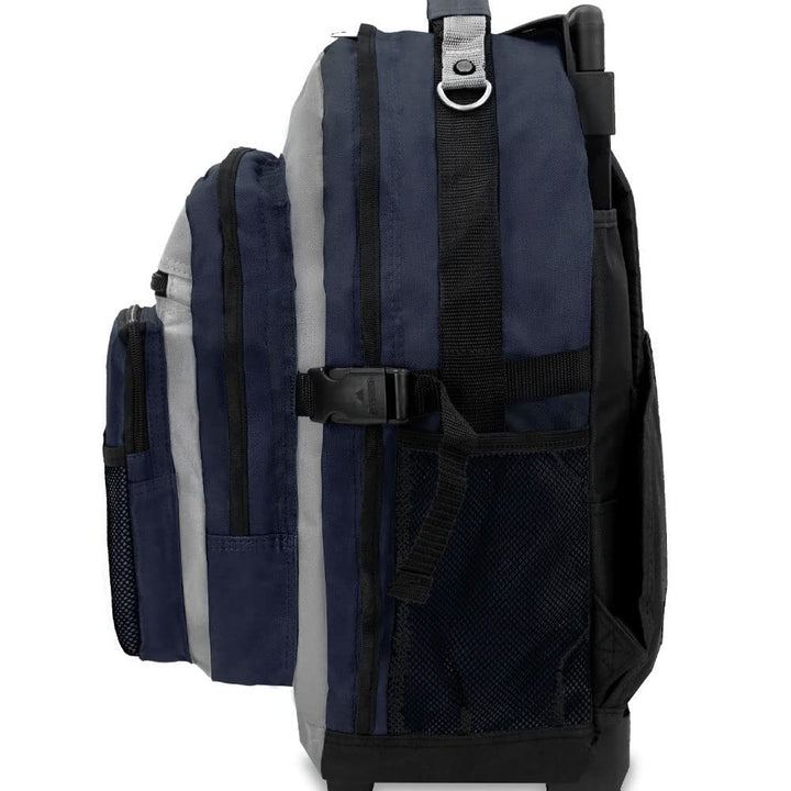 Everest Deluxe Wheeled Backpack, Navy/Gray/Black, One Size