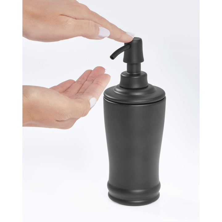 iDesign Olivia Metal Tall Pump, Liquid Soap Dispenser Holds 8 Oz. for Bathroom, Kitchen Sink, Vanity, Matte Black