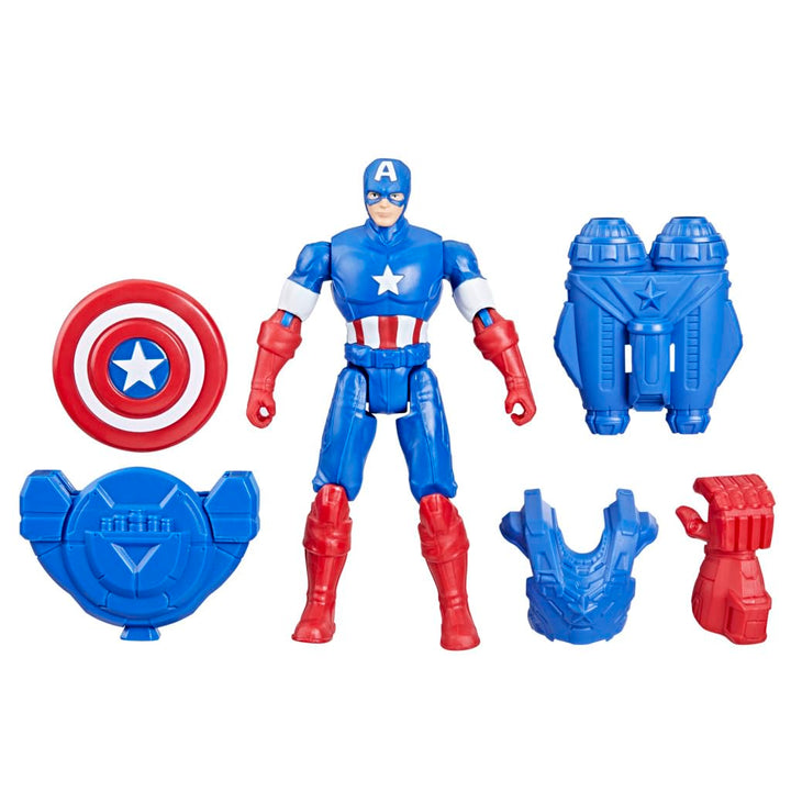 Marvel Epic Hero Series Battle Gear Captain America Action Figure, 4-Inch, Avengers Super Hero Toys for Kids Ages 4 and Up Captain America (Battle Gear)