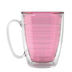 Tervis Clear & Colorful Tabletop Made in USA Double Walled Insulated Tumbler Travel Cup Keeps Drinks Cold & Hot, 16oz Mug, Pink Sand