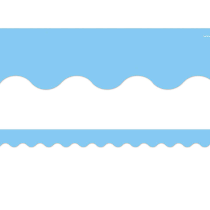 Teacher Created Resources Light Blue Scalloped Border Trim (TCR8776) Each strip measures 2-3/16" x 35"