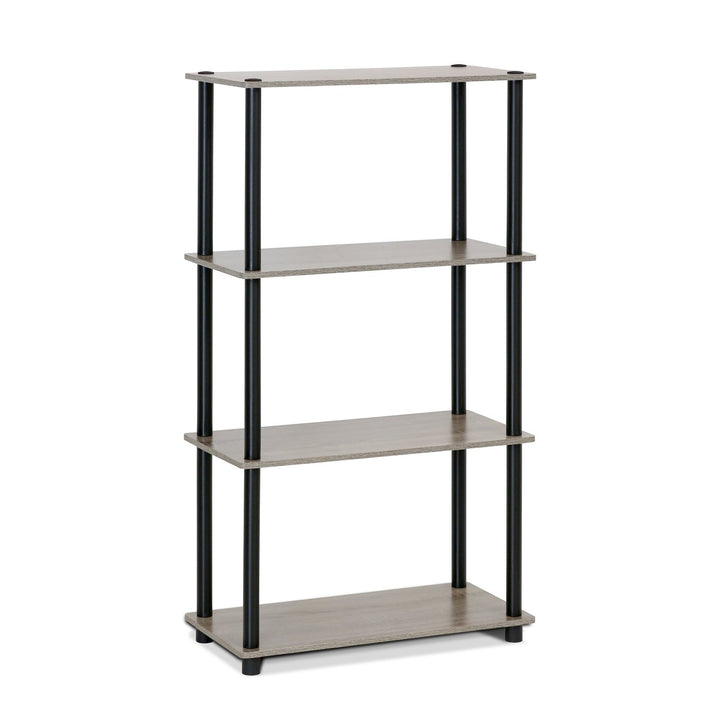 Furinno Turn-N-Tube 5-Tier Multipurpose Shelf / Display Rack / Storage Shelf / Bookshelf, Classic Tubes, Sonoma Oak/White 5-Tier Classic Tube