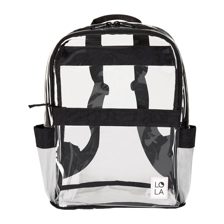 Clear Stadium Concert Festival See-Through Water Resistant Backpack - Luna - Black