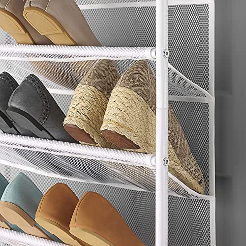 Whitmor 36 Pair Over-The-Door Rack-Gunmetal Gray Shoe Organizer Shoe Rack Gunmetal