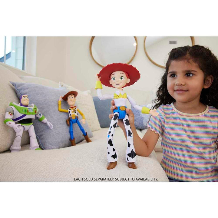 Mattel Disney and Pixar Toy Story Large Action Figure, Posable Jessie Collectible Toy in Signature Cowgirl Look with Removable Hat, 12-inch Scale