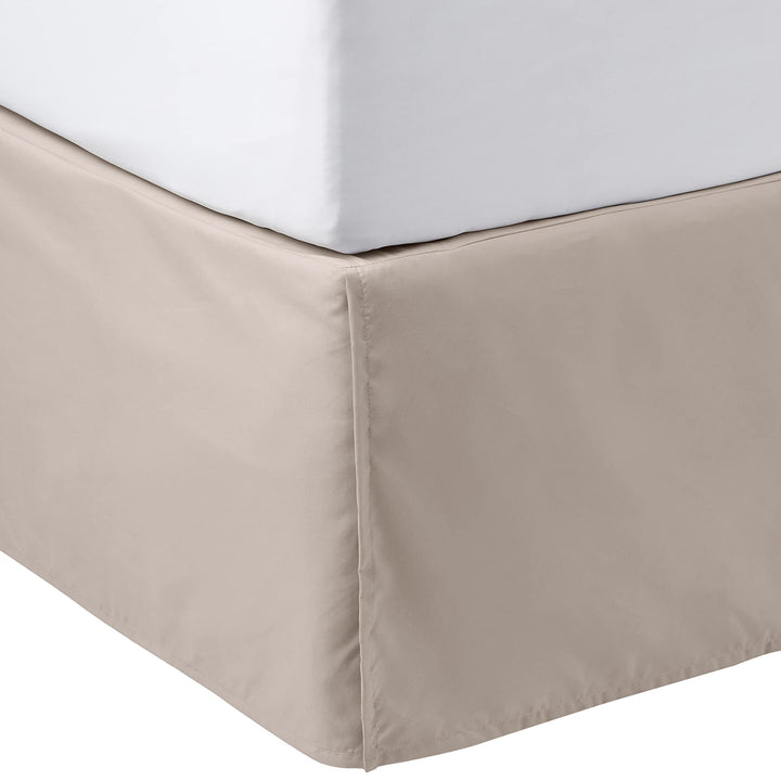 Basics Lightweight Pleated Bed Skirt, Queen, Taupe