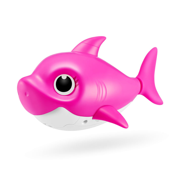 Robo Alive Junior Baby Shark New Silicon Fins Version Singing and Swimming Mommy Shark (Pink) by ZURU Pink