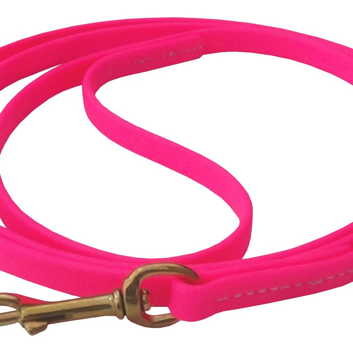 J&J Dog Supplies Biothane Dog Leash, 1/2" Wide by 6' Long, Pink