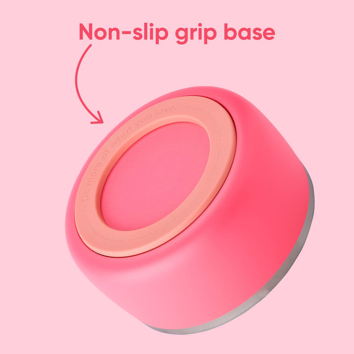 Owala Pet Bowl - Durable Stainless Steel, Food and Water Bowl for Dogs, Cats, and All Pets, Non-Slip Base, 48oz, Pink (Hyper Flamingo)