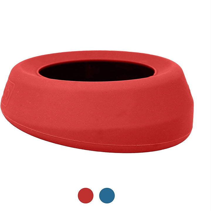 Kurgo Splash Free Wander Water Bowl, No Spill Dog Travel Bowl, Portable No Mess Water Bowl for Dogs, Splash Less Pet Bowl for Car Travel, Dog Travel Accessories, 24 oz, Chili Red