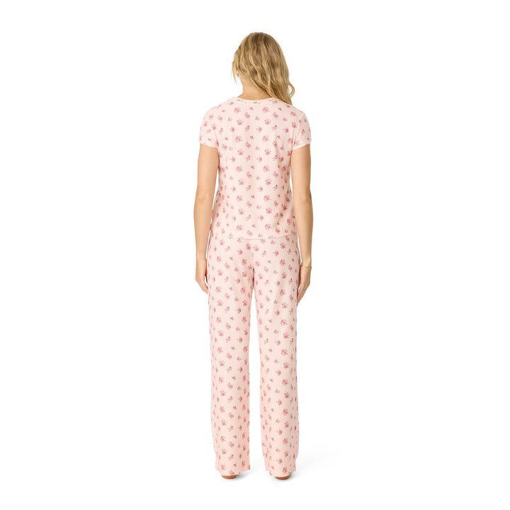 PJ Salvage Women's [ Exclusive] Airy Waffle Pajama 2-Piece Pj Set Small Blush Rose