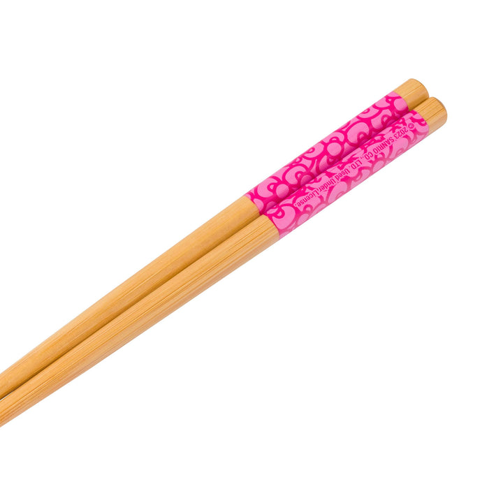 Silver Buffalo Sanrio Hello Kitty Faces and Bows Pattern Ceramic Ramen Rice Bowl with Chopsticks, 20 Ounces