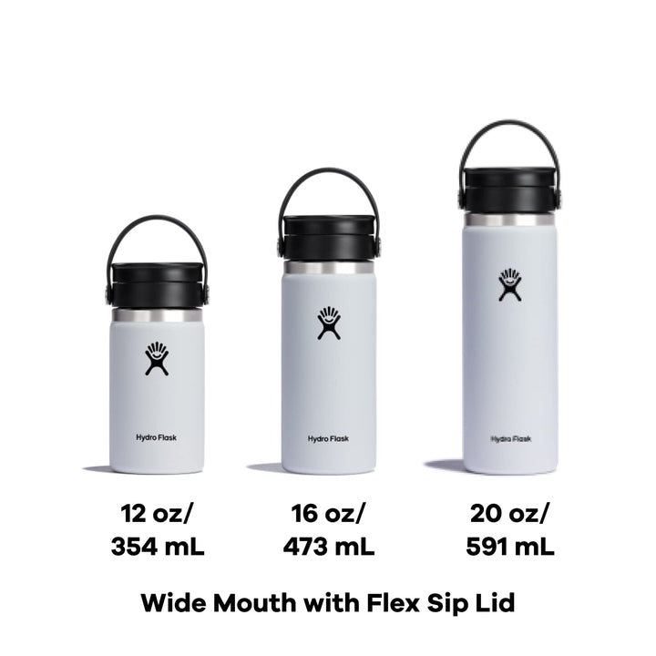 Hydro Flask Stainless Steel Wide Mouth Bottle with Flex Sip Lid and Double-Wall Vacuum Insulation for Coffee, Tea and Drinks 16 Oz Lupine