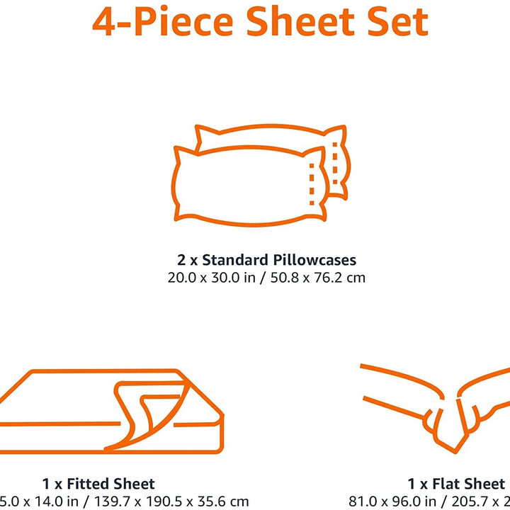 Basics Lightweight Super Soft Easy Care Microfiber 3 Piece Sheet Set with 14" Deep Pockets, Twin, Gray Arrows, Printed