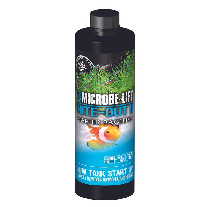 MICROBE-LIFT NITEH16 Nite-Out II Aquarium and Fish Tank Cleaner for Rapid Ammonia and Nitrite Reduction, Freshwater and Saltwater, 16 Ounces