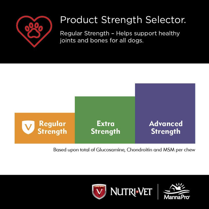 Nutri-Vet Hip & Joint Chewable Dog Supplements | Formulated with Glucosamine & Chondroitin for Dogs | 180 Count