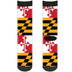 Buckle-Down Unisex-Adult's Socks Maryland Flags Crew, Multicolor