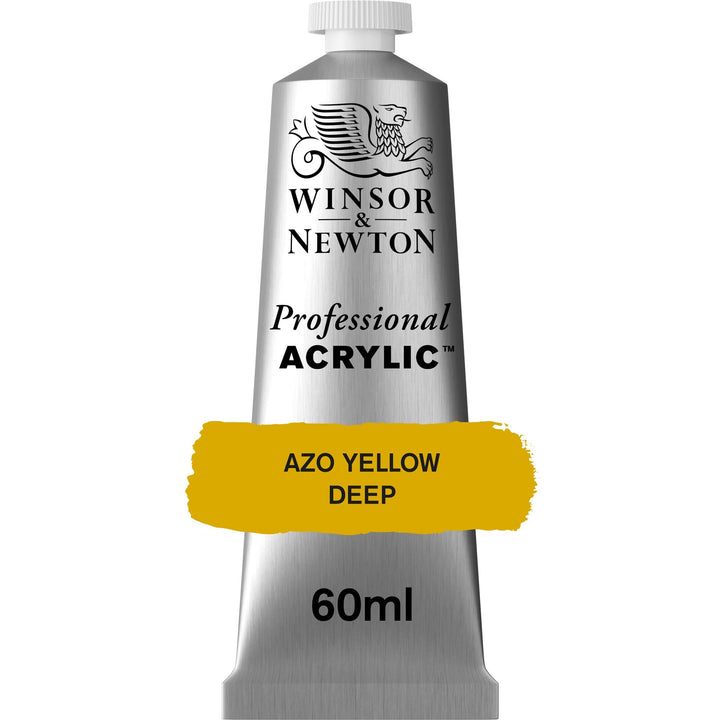 Winsor & Newton Professional Acrylic Paint, 60ml (2-oz) Tube, Azo Yellow Deep 2-oz Tube