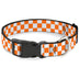 Buckle-Down Plastic Clip Collar - Checker White/TN Orange - 1/2" Wide - Fits 8-12" Neck - Medium