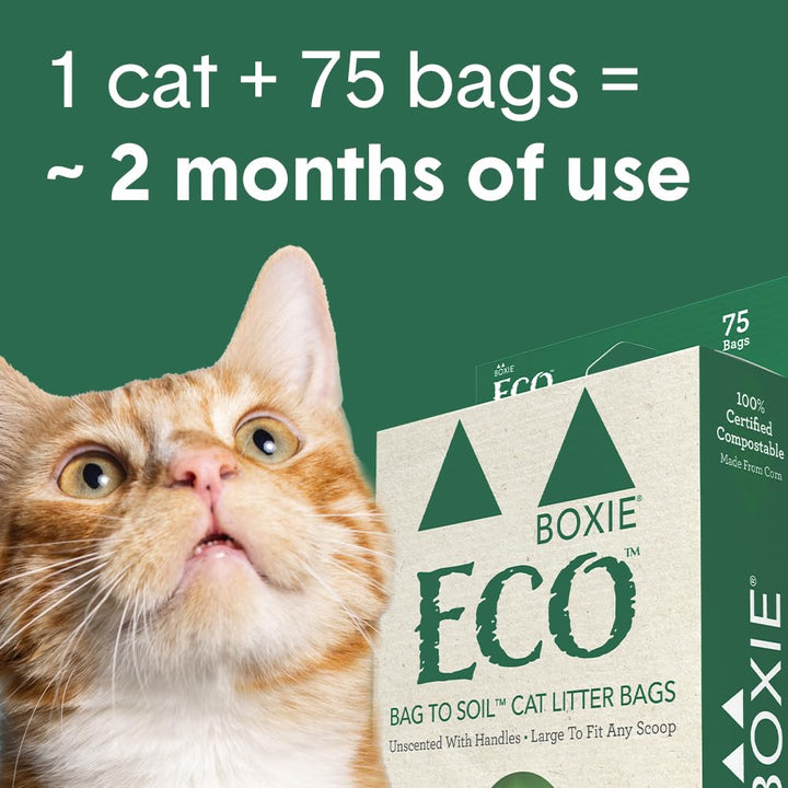 Boxie® Sustainable Scoop & Tie™ Bags for Pet Waste, Boxiecat- 120 Count (Pack of 1) 1 Count (Pack of 120)