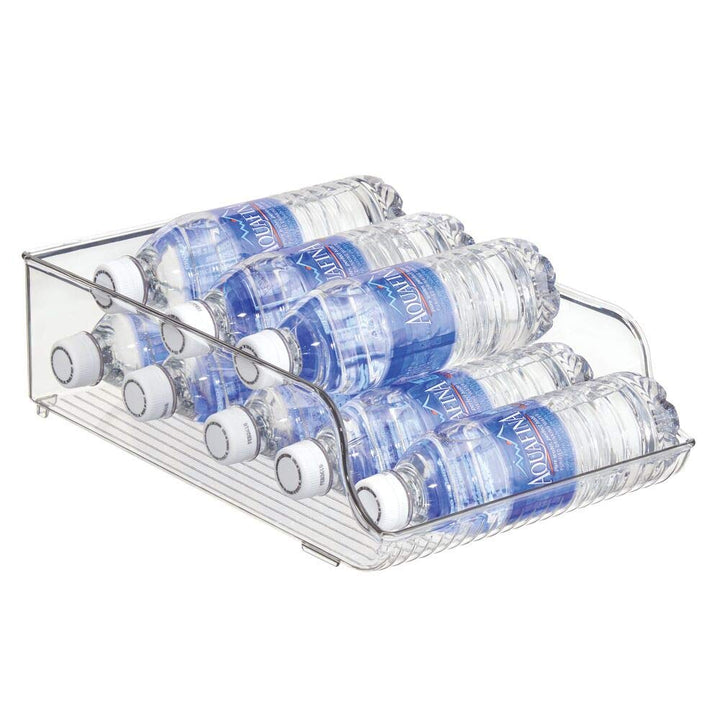 iDesign Recycled Water Bottle Organizer Bin for Kitchen, Basement, Garage Fridge, Set of 1, Clear Plastic Holder