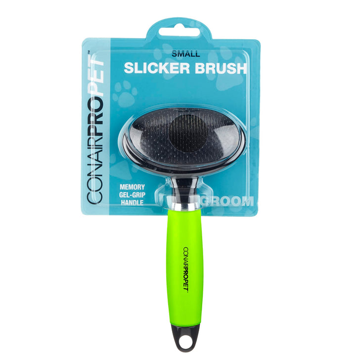 CONAIRPRO dog & cat Dog Brush for Shedding, Small Slicker Brush with Metal Pins, Ideal for Smaller Breeds, Yellow