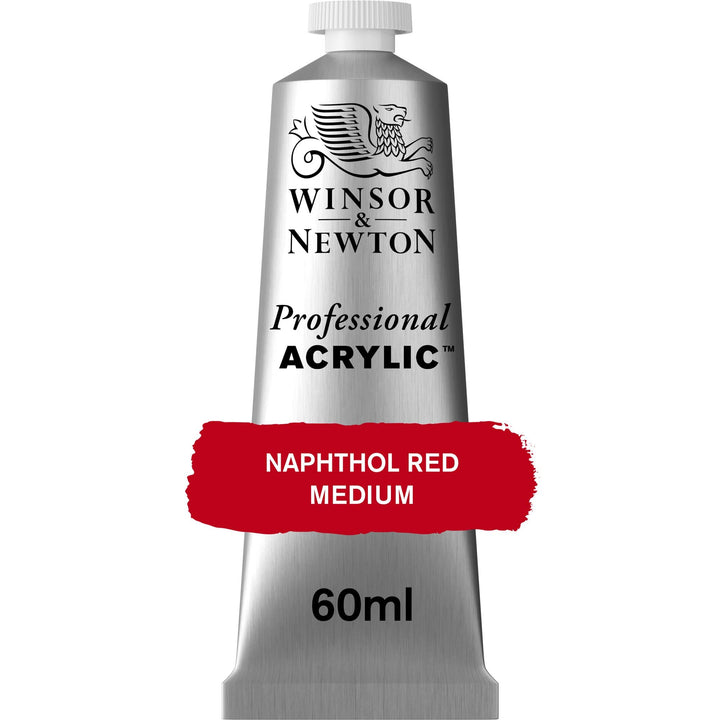 Winsor & Newton Professional Acrylic Paint, 60ml (2-oz) Tube, Naphthol Red Medium 2-oz Tube