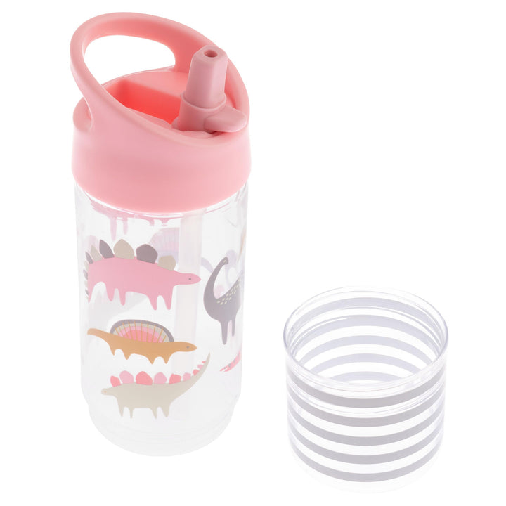 Stephen Joseph, Kids Sip and Snack Water Bottle, 12 oz Tritan BPA Free, Drink and Snack Water Bottle for Girls & Boys, Back to School Water Bottle, Pink Dino