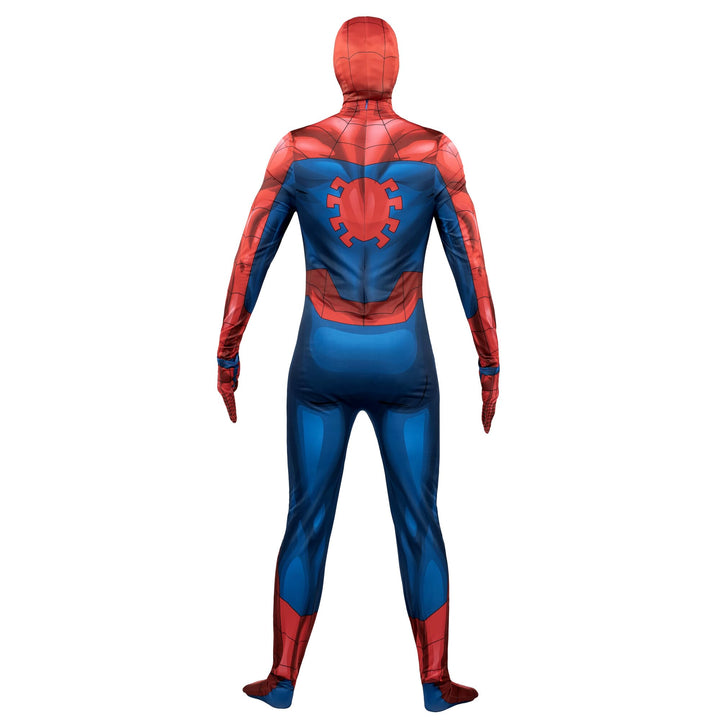 MARVEL Spider-Man Official Adult Deluxe Zentai Halloween Costume - Stretch Spandex with Hidden Zippers and Wrist Slits Large