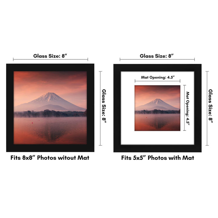 Americanflat 6x8 Picture Frame with Shatter-Resistant Glass - Use as 3x5 Frame with Mat or 6x8 Frame Without Mat - Signature Collection - Photo Frame for Tabletop and Wall Display - White 6x6