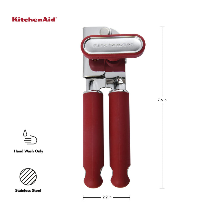 KitchenAid All Over Silicone Can Opener, 7.55-Inch, Empire Red Soft Red