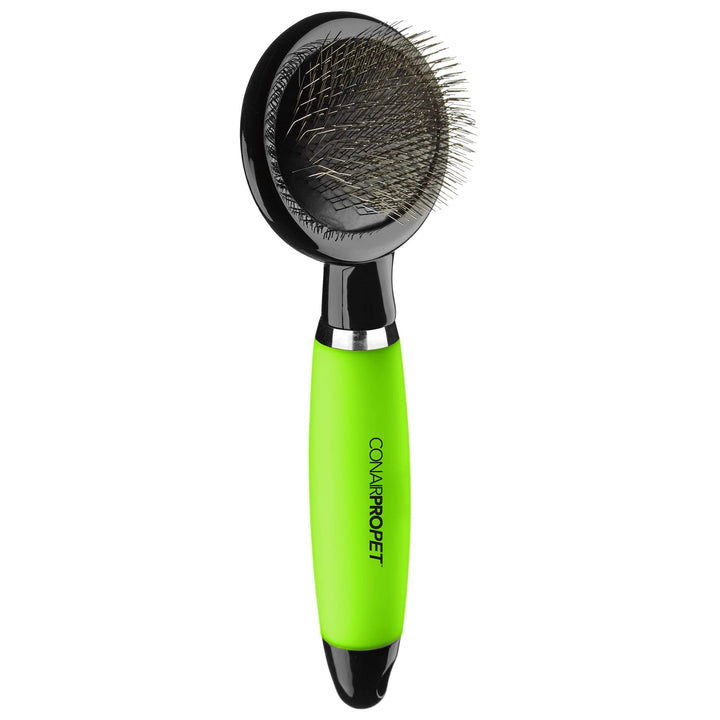 CONAIRPRO dog & cat Dog Brush for Shedding, Small Slicker Brush with Metal Pins, Ideal for Smaller Breeds, Yellow