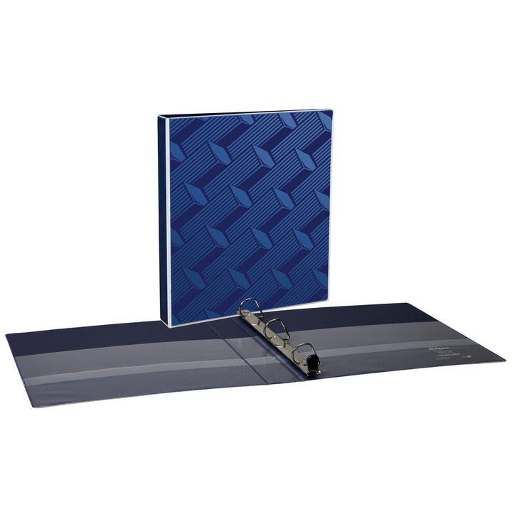 Avery Dual Effect Heavy-Duty 3 Ring Binder, 1 Inch Slant Rings, Navy Blue Binder (03220)