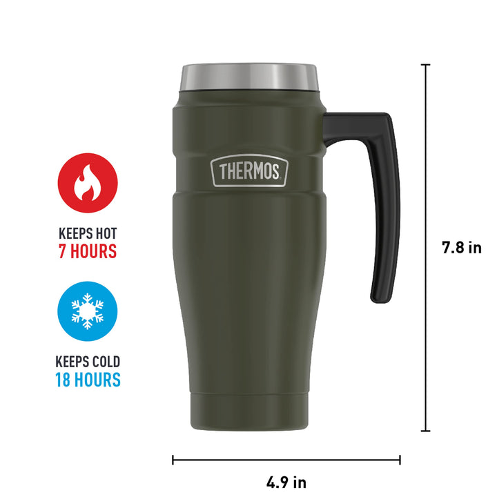 THERMOS Stainless King Vacuum-Insulated Travel Mug, 16 Ounce, Army Green