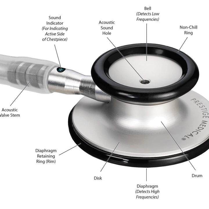 Prestige Medical Clinical Lite™ Stethoscope, Rainbow & Stealth/Black Rainbow & Stealth / Black Adult