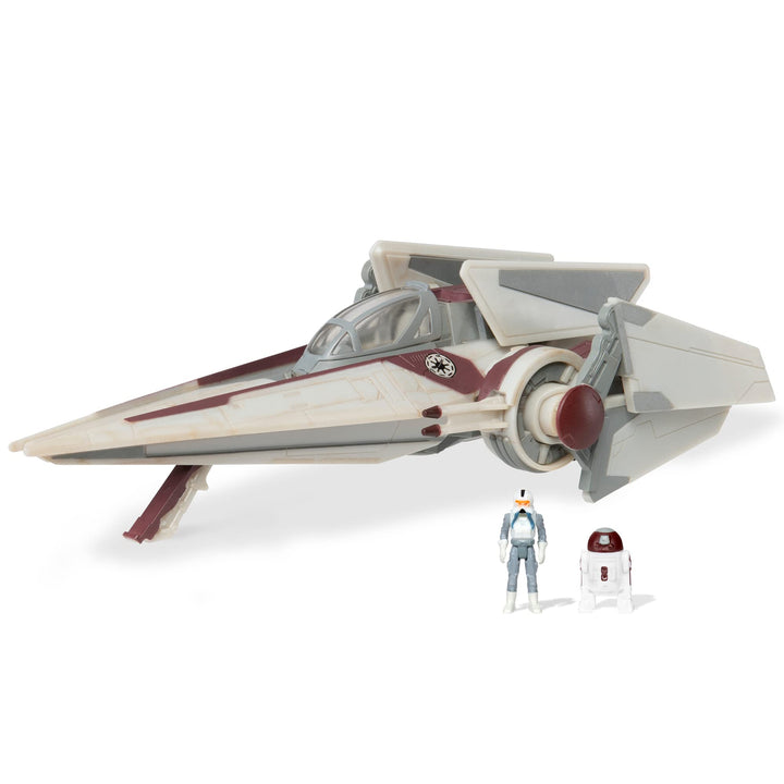 STAR WARS Micro Galaxy Squadron V-Wing Starfighter - 3-Inch Light Armor Class Vehicle with Two 1-Inch Micro Figure Accessories