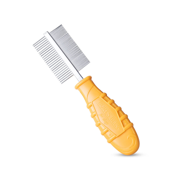 Burt's Bees for Pets Dual Sided Flea Comb with Handle Made from Recycled Plastics Collected from Coastal Communities | 2-in-1 Grooming Tool for Dogs | Dog Comb Removes Fleas & Flea Eggs