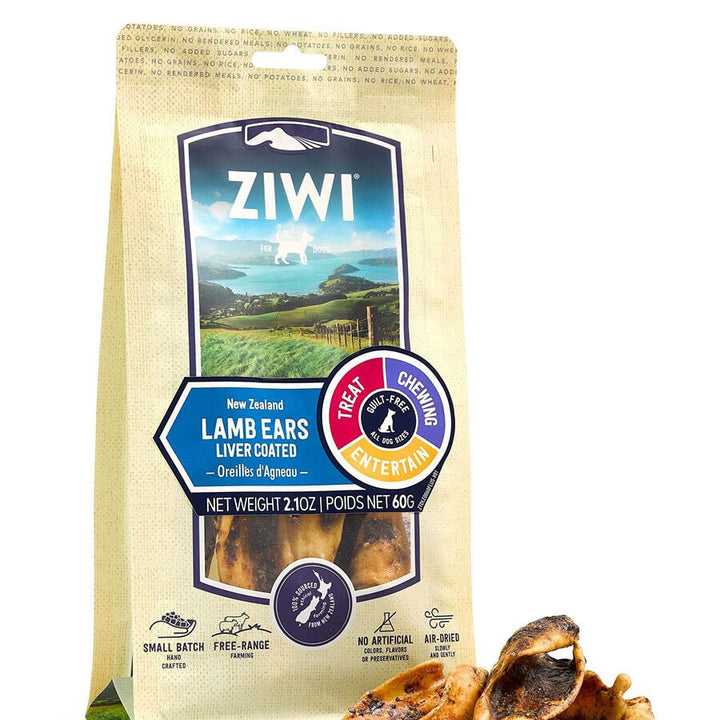 ZIWI Dog Chews and Treats – All Natural, Air-Dried, Single Protein, Grain-Free, High-Value Treat, Snack, Reward (Lamb Ears) 2.1 Ounce (Pack of 1) Lamb Ears