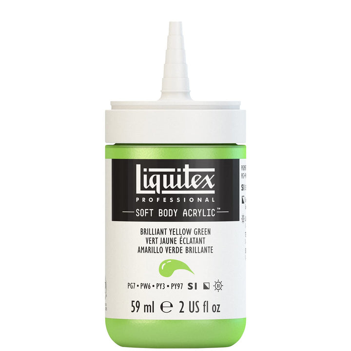 Liquitex Professional Soft Body Acrylic Paint, 59ml (2-oz) Bottle, Brilliant Yellow Green 2-oz Bottle