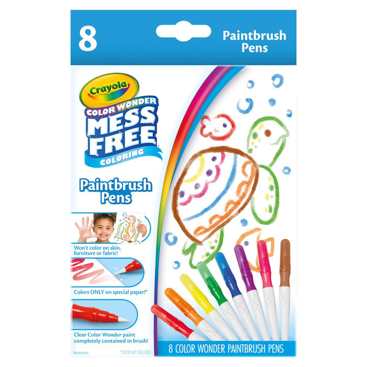 Crayola Color Wonder Paintbrush Pens, Mess Free Paint Set for Kids, 8ct Refill, 3+ Paint Brush Pens