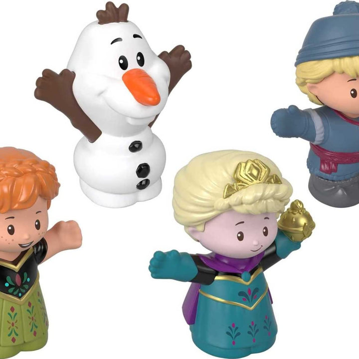 Fisher-Price Little People Toddler Toys Disney Frozen Elsa & Friends Figure Set with Anna Kristoff & Olaf for Ages 18+ Months 4-Pack