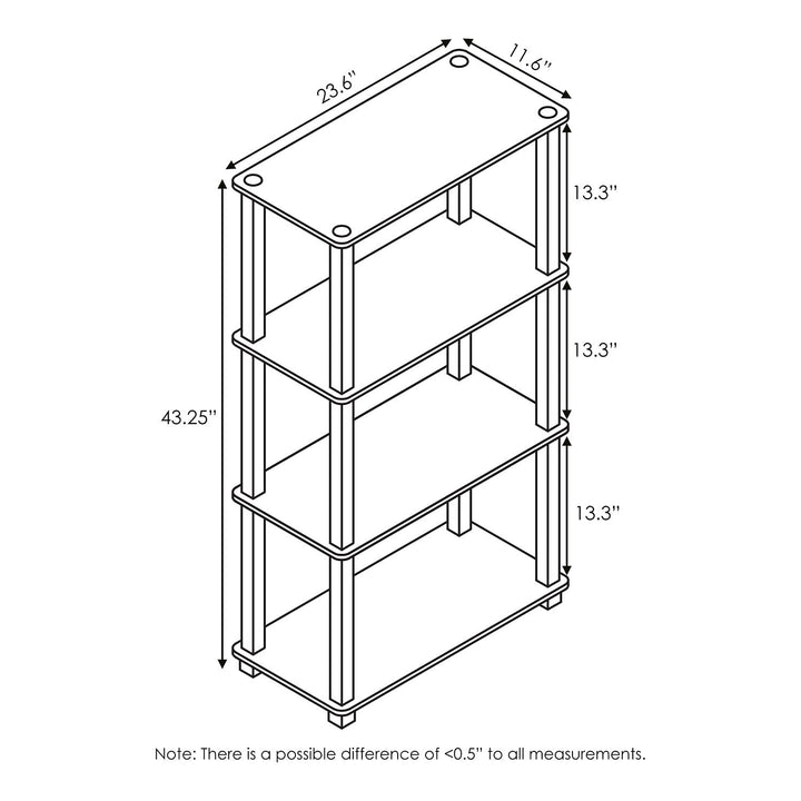 Furinno Turn-N-Tube 5-Tier Multipurpose Shelf / Display Rack / Storage Shelf / Bookshelf, Classic Tubes, Sonoma Oak/White 5-Tier Classic Tube