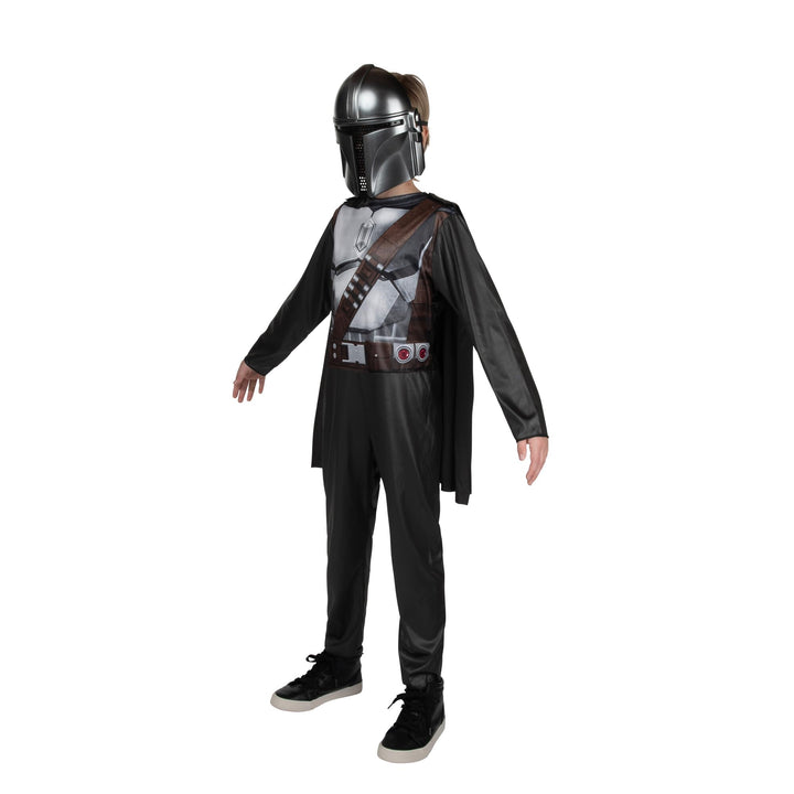 STAR WARS The Mandalorian Official Youth Halloween Costume - Printed Jumpsuit with Plastic Mask Medium