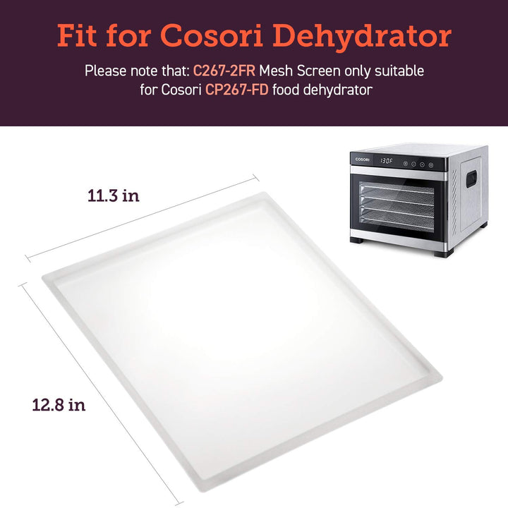 COSORI Food Dehydrator Accessories, Fruit Leather Roll Sheets for 6 Tray CP267-FD Only, BPA-Free, C267-2FR, 2 Pack