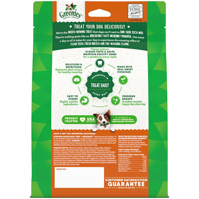 Greenies Teenie Natural Sweet Potato Flavor Dental Dog Treats, 12 oz., Count of 43 1 Count (Pack of 43)