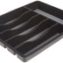 Rubbermaid No-Slip Large, Silverware Tray Organizer, 11.75"D x 15"W x 1.75"H, Black with Gray